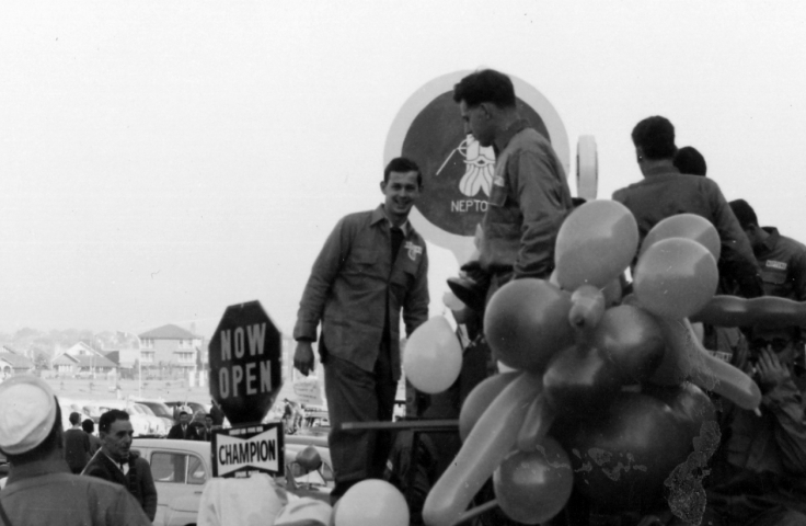 Students preparing floats on campus for Foundation Day, 1961. (Students' Union, UNSW Archives CN273/16/3)