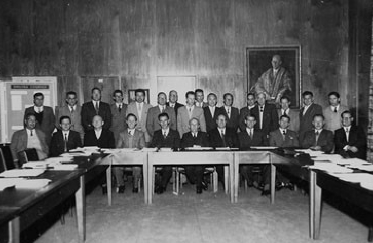 First meeting of the Faculty of Technology June 29, 1956 (Photographer: Unknown, UNSW Archives CN944/102)